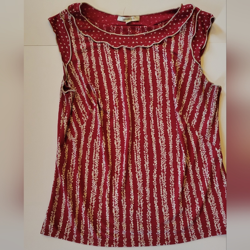 Small red and white blouse